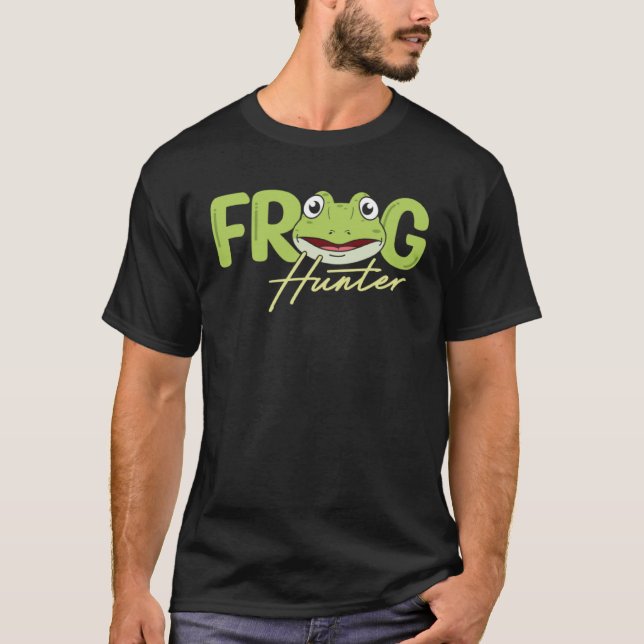 Frog Hunter Amphibian Frog Catcher Tadpole Toad T-Shirt (Front)