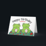 Frog husband birthday day card<br><div class="desc">Personalised frog husband birthday card.  
A cute and fun way for a wife to congratulate her husband on his special day special day.  
To customise the names and messages shown on the inside and outside of the card,  click personalise.</div>