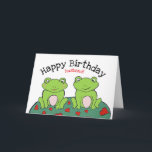 Frog husband birthday day card<br><div class="desc">Personalised frog husband birthday card.  
A cute and fun way for a wife to congratulate her husband on his special day special day.  
To customise the names and messages shown on the inside and outside of the card,  click personalise.</div>