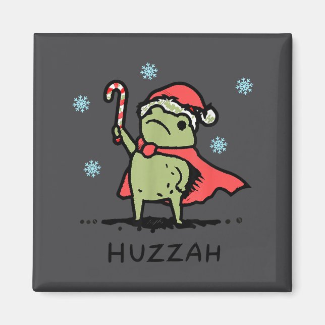 Frog Huzzah Frog Knight Funny Sword Meme Quote Chr Magnet (Front)