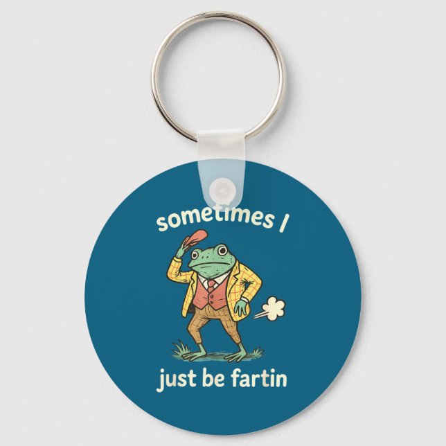 Frog I Farting Sometimes Just Outfit Key Ring (Front)