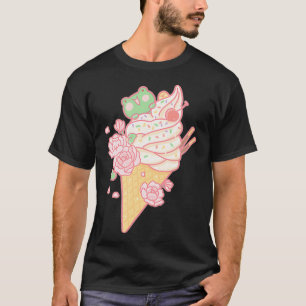 Frog Ice Cream Cone Cute Kawaii Aesthetic T-Shirt