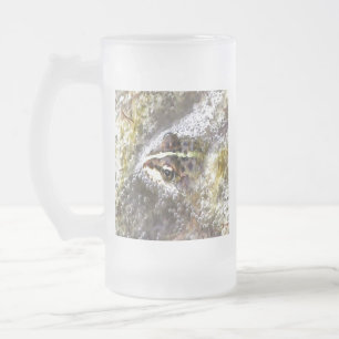 Frog Immersed In Water Bubbles and Frogspawn Frosted Glass Beer Mug