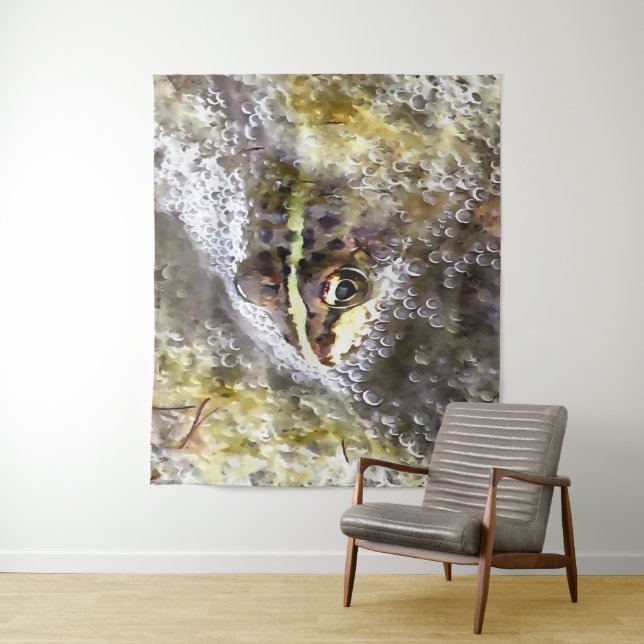 Frog Immersed In Water Bubbles and Frogspawn Tapestry (In Situ)