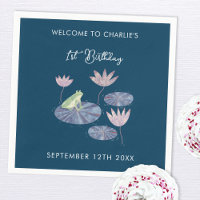 Frog in a Lily Pond Cute First Birthday Party
