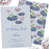 Frog in a Lily Pond Cute Kids First Birthday Party