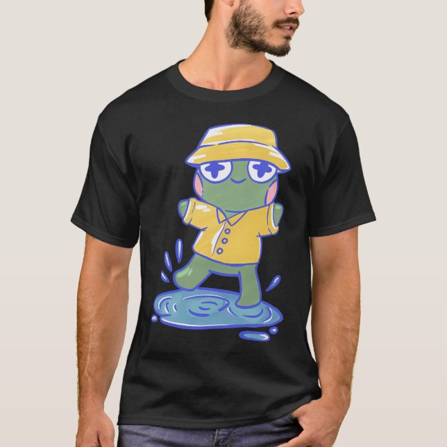Frog In A Rain Puddle  T-Shirt (Front)