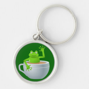 Frog in a Tea Key Ring