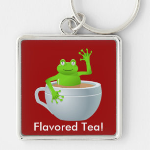 Frog in a Tea Key Ring