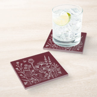 Frog in a Teacup – Botanical Illustration Glass Coaster