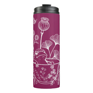 Frog in a Teacup – Botanical Illustration Thermal Tumbler