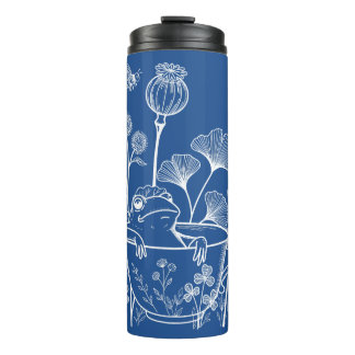 Frog in a Teacup – Botanical Illustration Thermal Tumbler