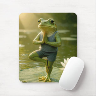 Frog In a Yoga Tree Pose Mouse Mat