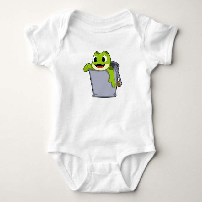 Frog in Bucket Baby Bodysuit (Front)