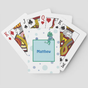 Frog in Jeans, Birthday, Polka Dots Playing Cards