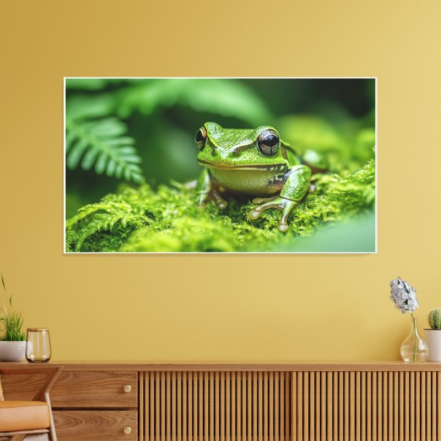frog in new forest mossy undergrowth  canvas print (Insitu(LivingRoom))