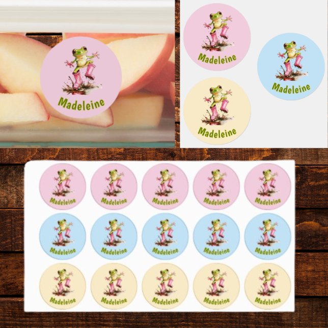 Frog in Pink Rain Boots Monogram Pastel Child's (Creator Uploaded)