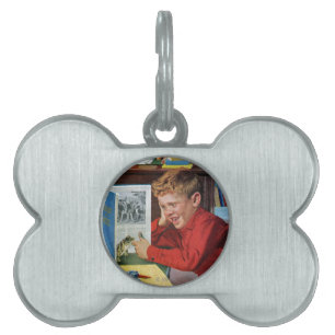 Frog in the Library Pet ID Tag