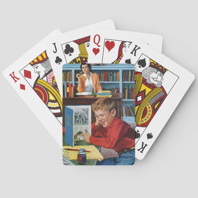Frog in the Library Playing Cards (Back)