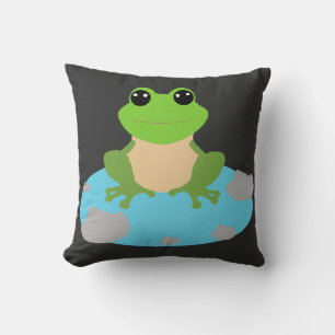 frog in the pond cushion