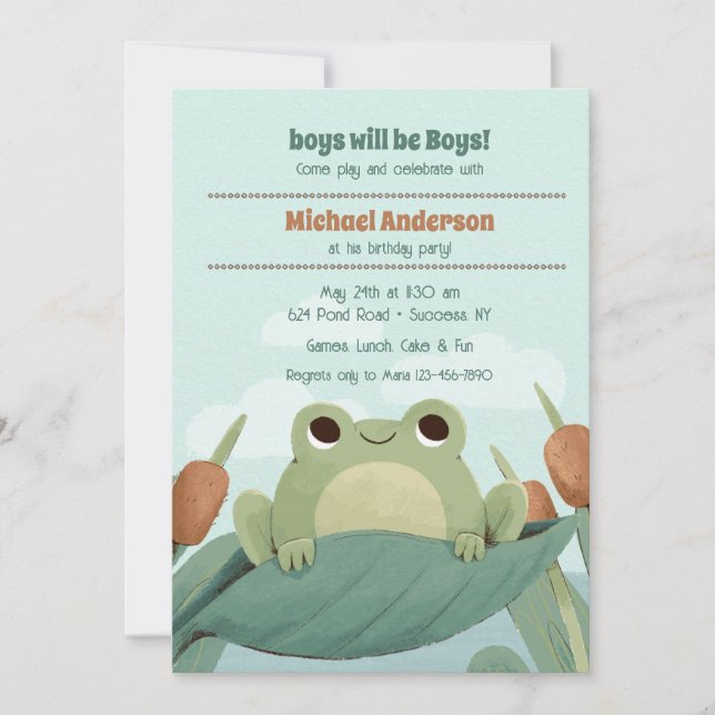 Frog In The Pond Invitation (Front)