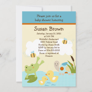 Frog In the Pond/Turtle Baby Shower Invitation 2