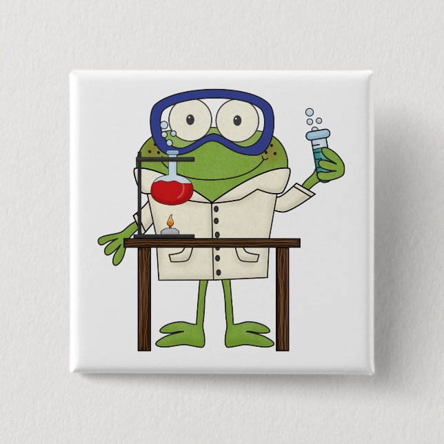 Frog in the Science Lab 15 Cm Square Badge (Front)