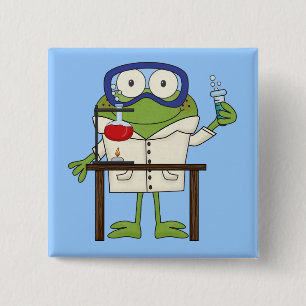Frog in the Science Lab 15 Cm Square Badge