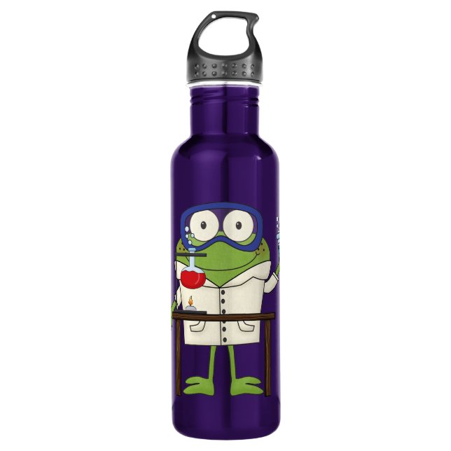 Frog in the Science Lab 710 Ml Water Bottle (Front)