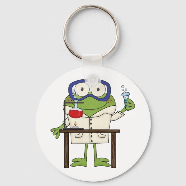 Frog in the Science Lab Key Ring (Front)