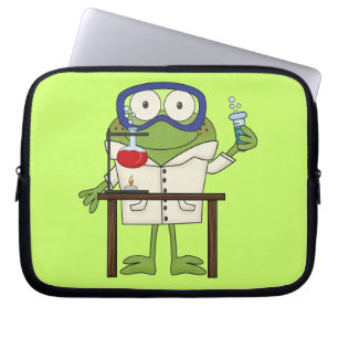 Frog in the Science Lab Laptop Sleeve