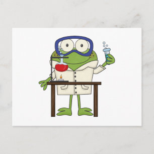 Frog in the Science Lab Postcard