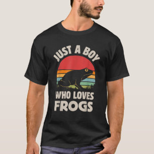 Frog Just A Boy Who Loves Frogs Men Retro Vintage T-Shirt
