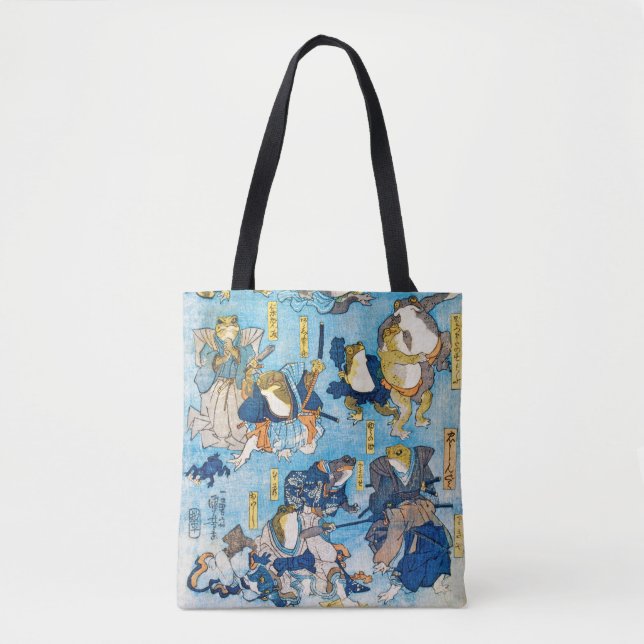 Frog Kabuki Actor, Kuniyoshi, Ukiyo-e Tote Bag (Front)