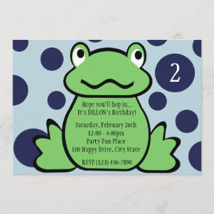 Frog Kids Birthday Invitation