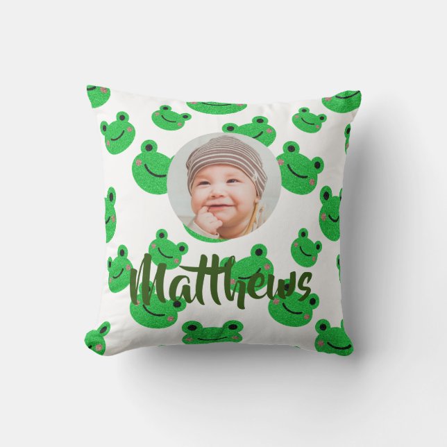 Frog kids  Name Photo  Cushion (Front)