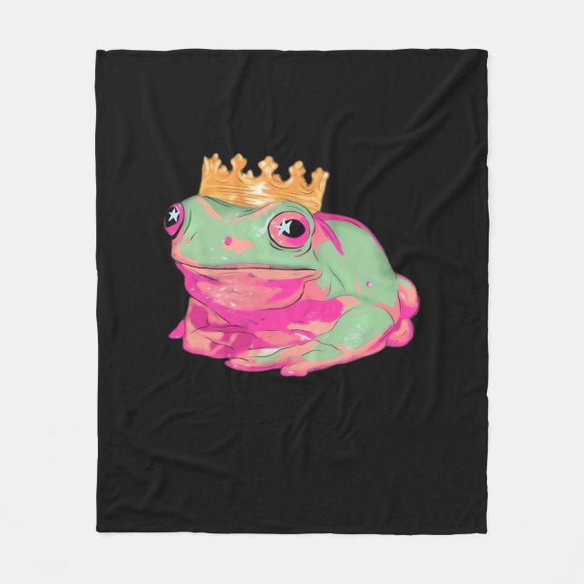 Frog King - Funky Meme Classic Fleece Blanket (Front)