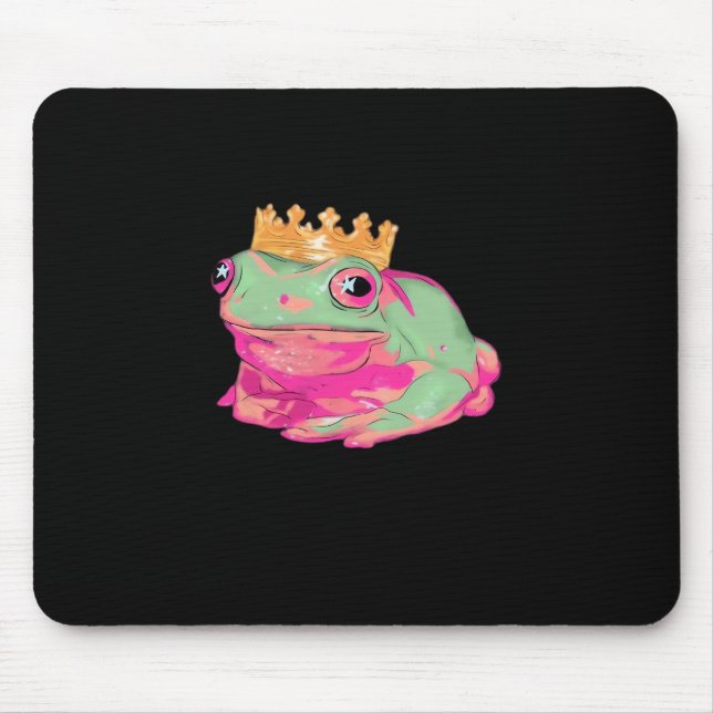 Frog King - Funky Meme Classic Mouse Mat (Front)