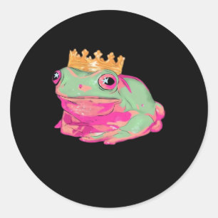 Frog King - Funky Meme Classic Round Sticker