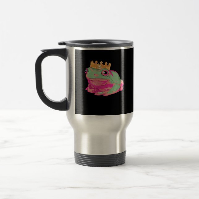 Frog King - Funky Meme Classic Travel Mug (Left)
