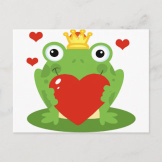 Frog King with Heart Postcard