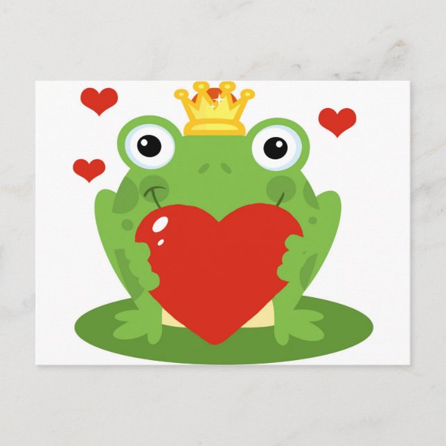 Frog King with Heart Postcard (Front)