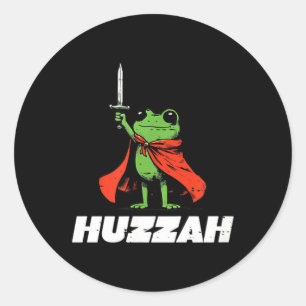 Frog Knight Sword Huzzah Mediaeval Funny Meme Men Classic Round Sticker
