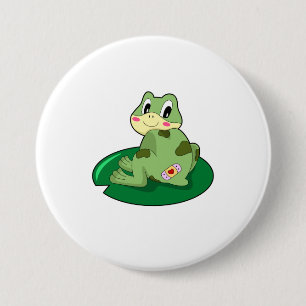 Frog Leaf Heart Plaster 7.5 Cm Round Badge