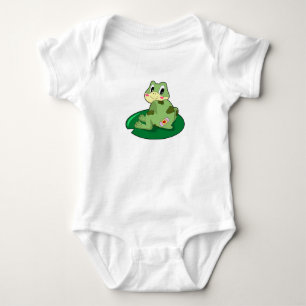 Frog Leaf Heart Plaster Baby Bodysuit