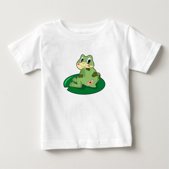 Frog Leaf Heart Plaster Baby T-Shirt (Front)