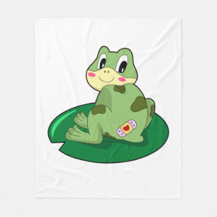 Frog Leaf Heart Plaster Fleece Blanket