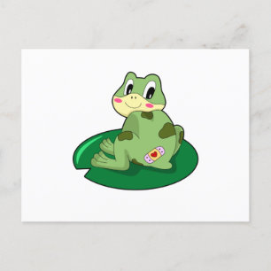 Frog Leaf Heart Plaster Postcard