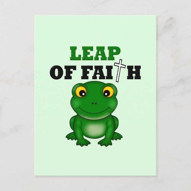 Frog Leap Of Faith Postcard (Front)