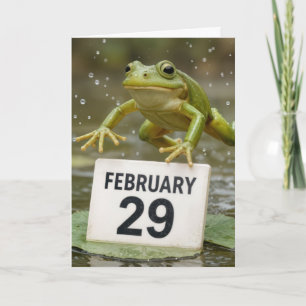 Frog Leap Year Birthday Card